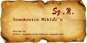 Szenkovics Miklós névjegykártya