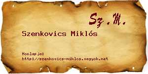 Szenkovics Miklós névjegykártya